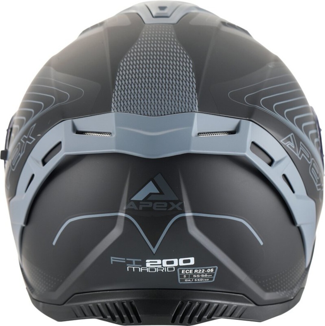 Мотошлем Apex FI200 черный серый