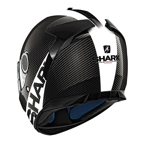 Мотошлем Shark Spartan 1.2 Carbon Skin белый черный Мотошлем Shark Spartan 1.2 Carbon Skin белый черный