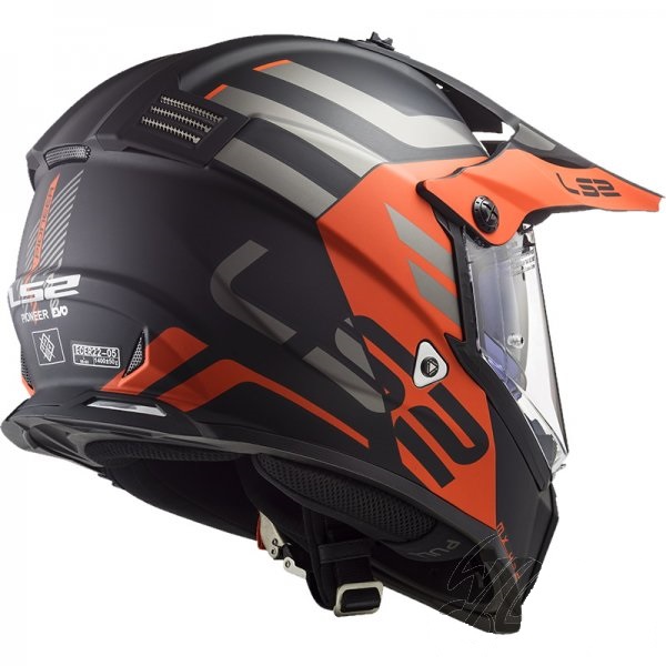 Мотошлем LS2 MX436 Pioneer Evo Adventurer матовый/черный/оранжевый
