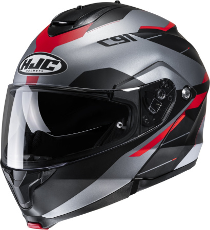 Мотошлем HJC C91 Karan MC1SF серый красный - магазин Motostyles