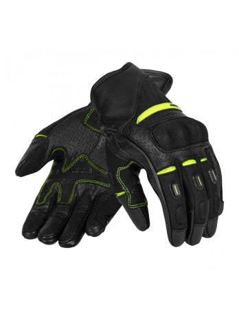 Мотоперчатки кожаные Seca Axis Mesh II флуо желтый - магазин Motostyles