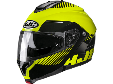 Мотошлем HJC C91 PROD MC3H зеленый черный - магазин Motostyles
