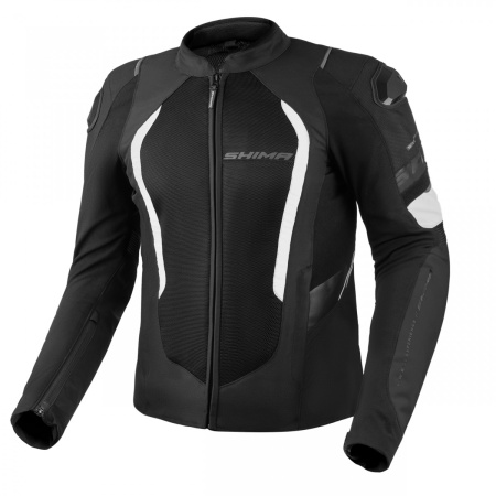 Мотокуртка текстильная SHIMA MESHPRO 2.0 черный белый - магазин Motostyles