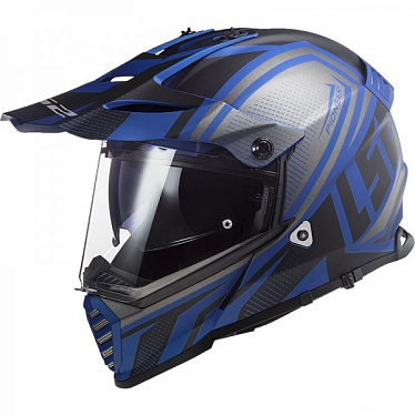 Мотошлем LS2 MX436 Pioneer Evo Master серый/синий/черный - магазин Motostyles