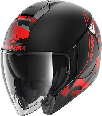 Мотошлем Shark Citycruiser Blank черный красный - магазин Motostyles