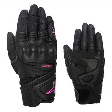 Мотоперчатки женские кожаные Alpinestars Baika черный фуксия - магазин Motostyles