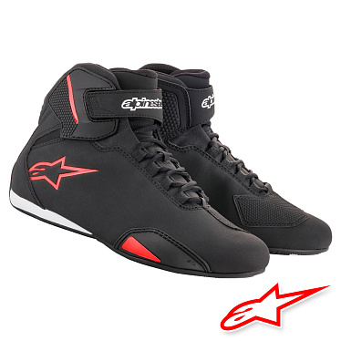 Мотоботы Alpinestars Sektor черный красный - магазин Motostyles