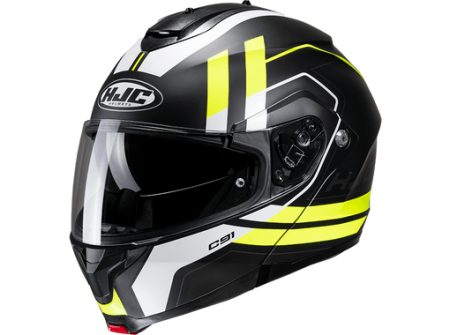 Мотошлем HJC C91 OCTO MC3HSF черный белый зеленый - магазин Motostyles