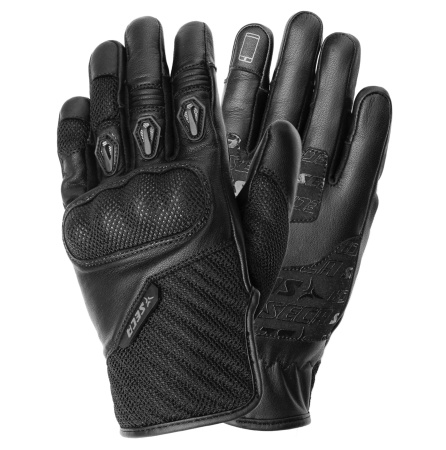 Мотоперчатки кожаные Seca Axis Mesh черный - магазин Motostyles