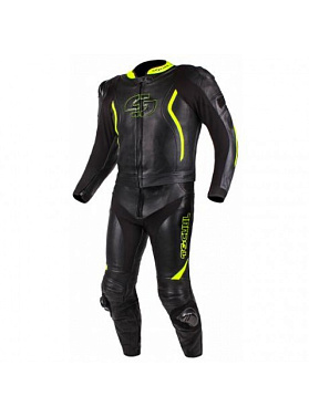 Мотокомбинезон Tschul 535 черный/зеленый/флуо