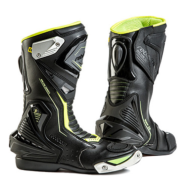 Мотоботы Rebelhorn Piston II черный желтый - магазин Motostyles