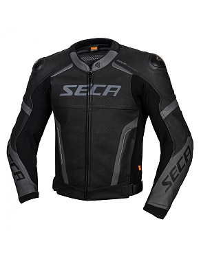 Мотокуртка кожаная Seca Hooligan D3O черный - магазин Motostyles