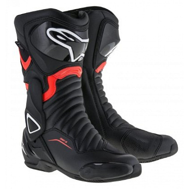 Мотоботы Alpinestars SMX-6 V2 черный красный - магазин Motostyles