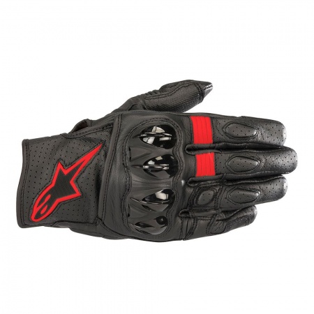 Мотоперчатки кожаные Alpinestars Celer черный красный - магазин Motostyles